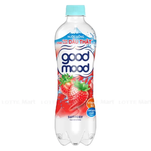 Nước Uống Tinh Khiết Good Mood Vị Dâu Chai 455ml