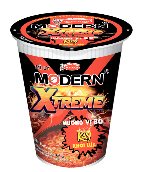Mì Modern Xtreme vị Bò Kay khói lửa ly 66g