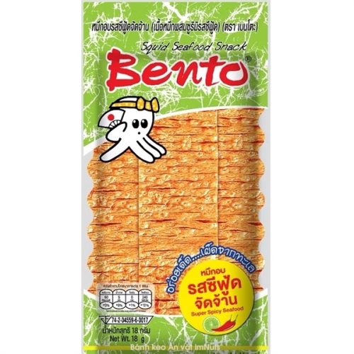 Snack Hải Sản Tẩm Gia Vị Ớt Cay Có Vị Chanh Bento 20g