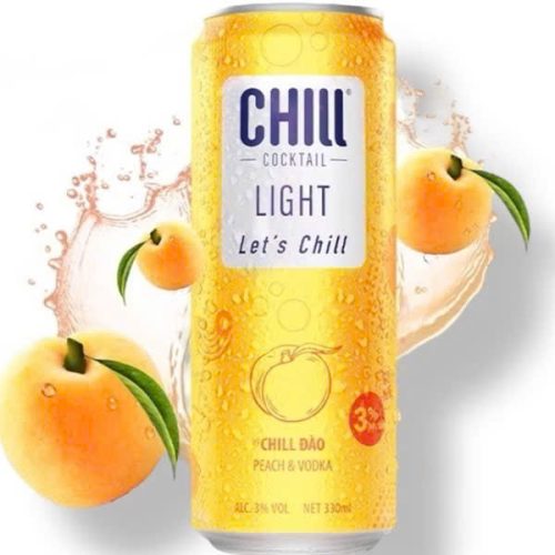 Nước trái cây lên men Chill Vodka vị Đào lon 330ml
