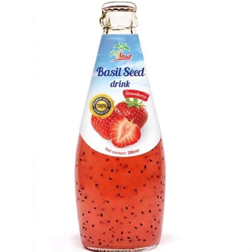 Nước Ép Trái Cây Hạt É Basil Seed Vị Dâu 290ml