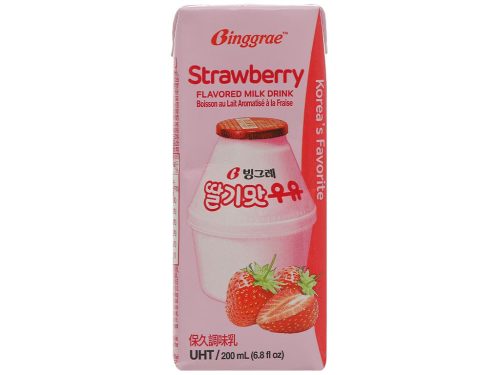Sữa Hàn Quốc hương Dâu Binggrae hộp 200ml