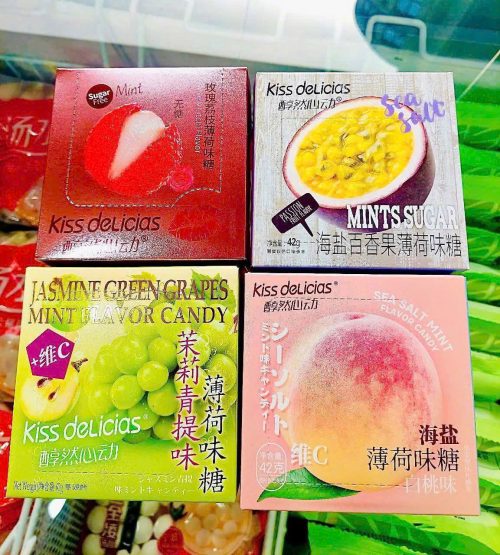 Kẹo Thơm Kiss Nho ,Đào,Vải,Chanh